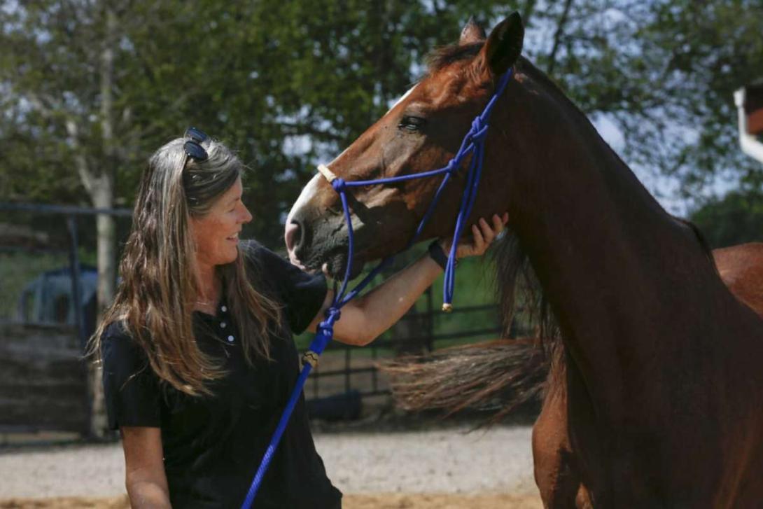 Rebecca Williams with a horse